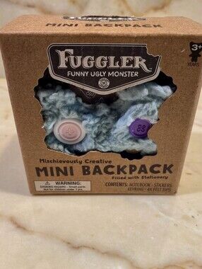 Fuggler Mini Backpack Blue Monster Plush Stationery Set NEW